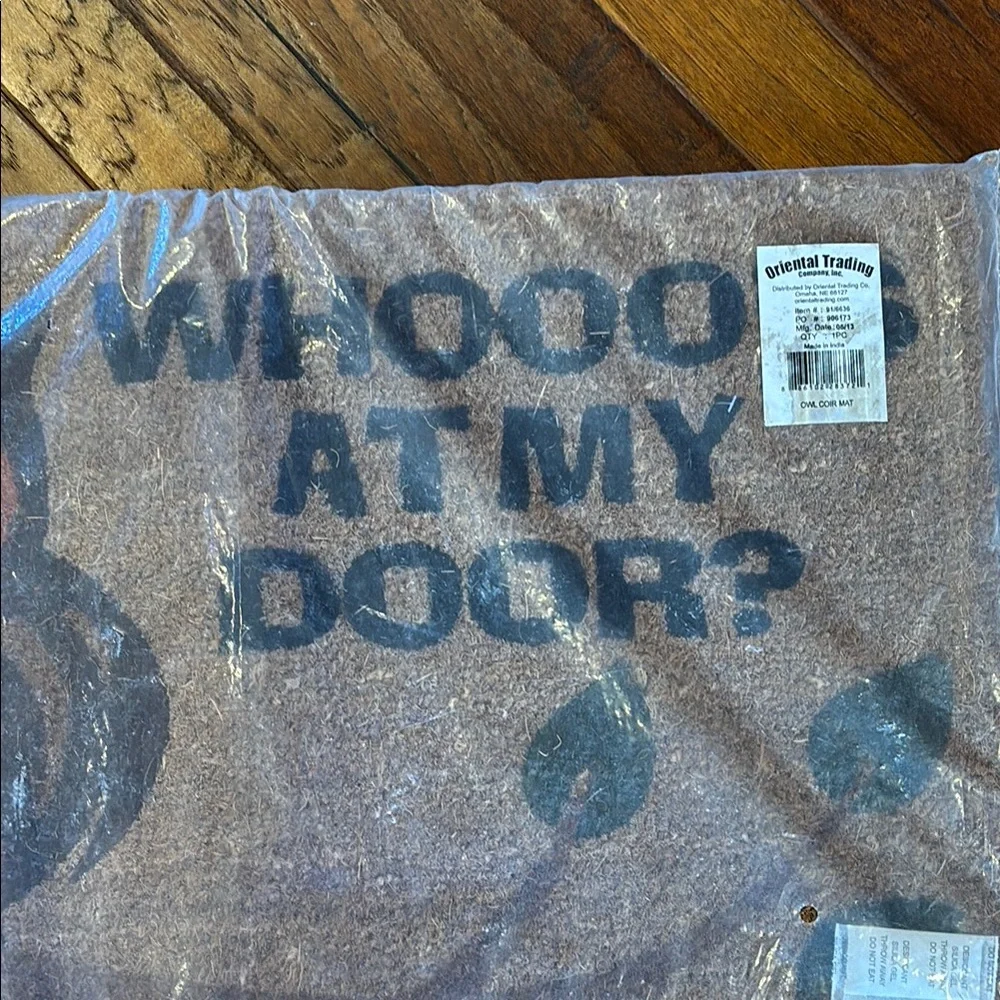 Owl Design Doormat - Brown and Green